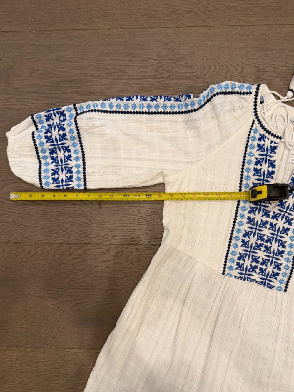 Tommy Bahama Womens White Blue Embroidered Cotton Gauze Midi Dress S - Picture 7 of 7